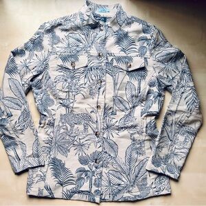 J McLaughlin Tropical Print Beige Blazer